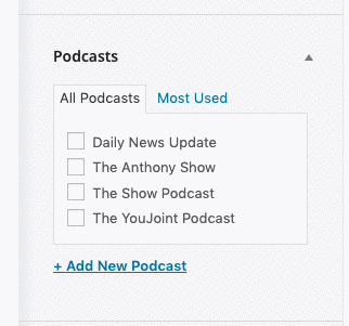 associate preroll with podcast