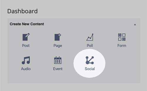 social post dashboard shortcut