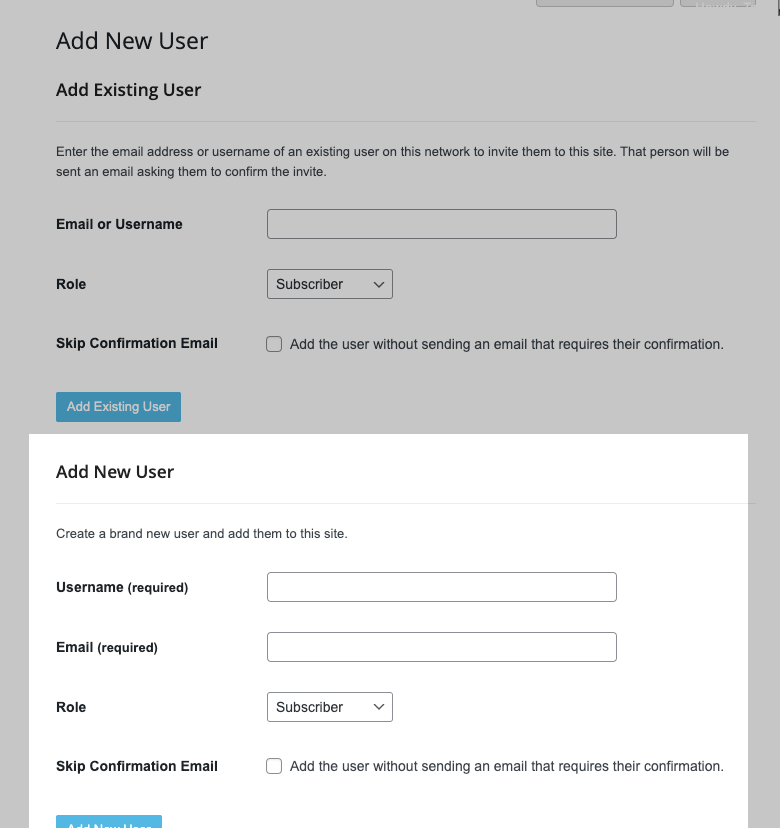 add new user form