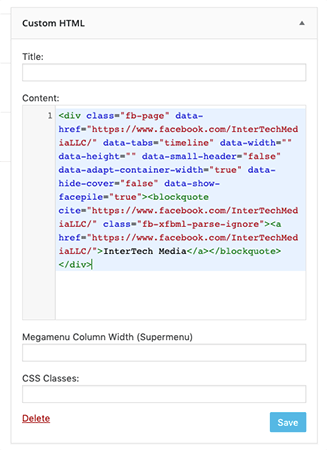 html widget