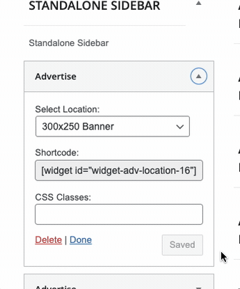 select banner bin in advertise widget