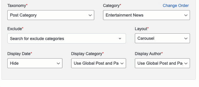 post category group widget