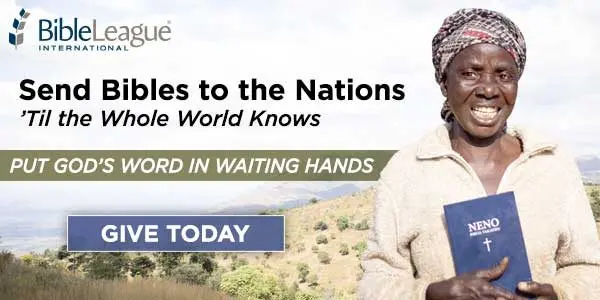 Bible League donation banner
