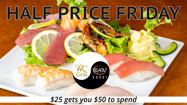 Willowcreek Grill and Raw Sushi $25 gets you $50 to spend