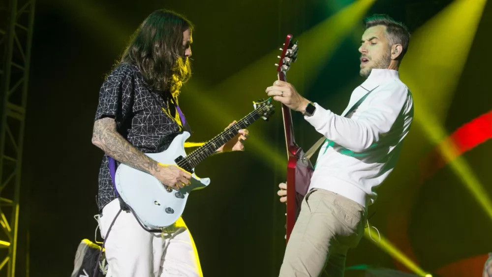 311 performs at the High Times Cannabis Cup in Santa Rosa. Nick Hexum^ in white shirt^ is the bands lead vocalist. Santa Rosa^ CA/USA - 6/3/17