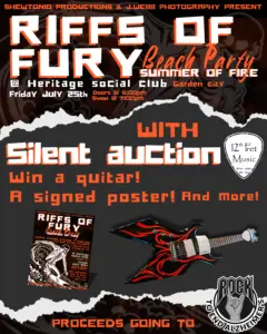 Riff Of Fury Poster. July 25th at Heritage Social Club.