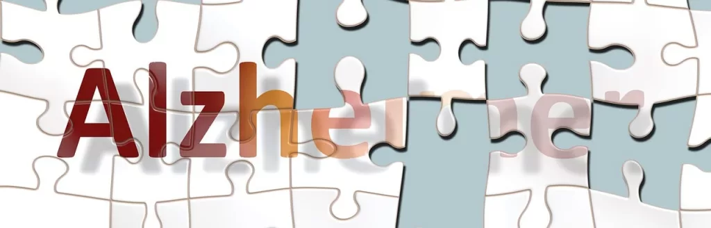 Graphic of a puzzle spelling out Alzheimer's