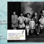 The Quong family has deep roots in the Boise Valley. Louie Quong immigrated in the early 1900s and started truck gardening on the Tom Davis estate. In 1935, Louie and his wife Mabel bought land in Eagle and ran Quong’s Berry Farm for decades, selling their famous strawberries throughout the valley. Photograph: Louie Quong and family, c. 1927. Boise City Archives