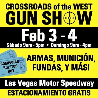 yellow graphic promoting a gun show.