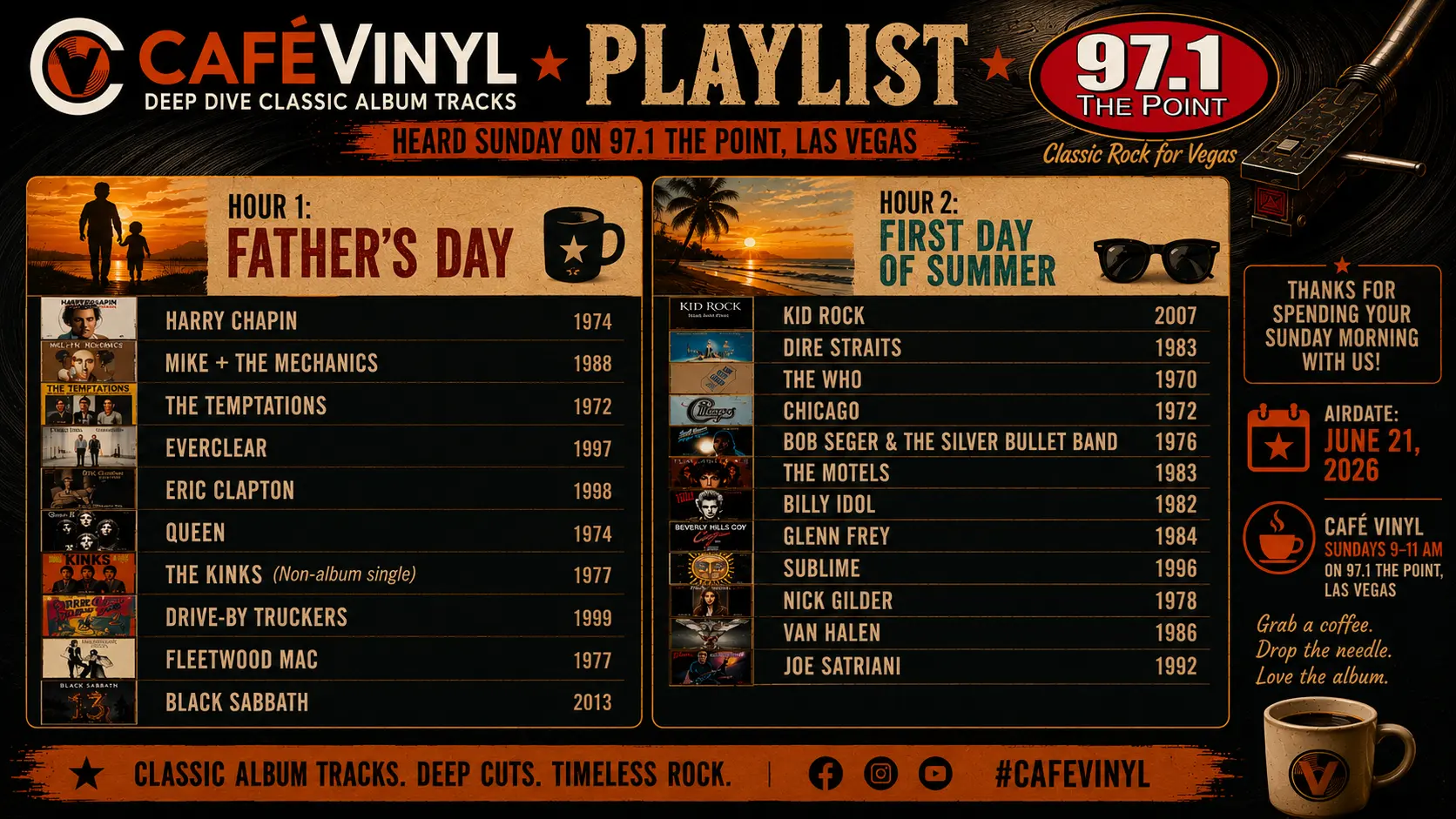 CafeVinyl Playlist for June 21, 2026
