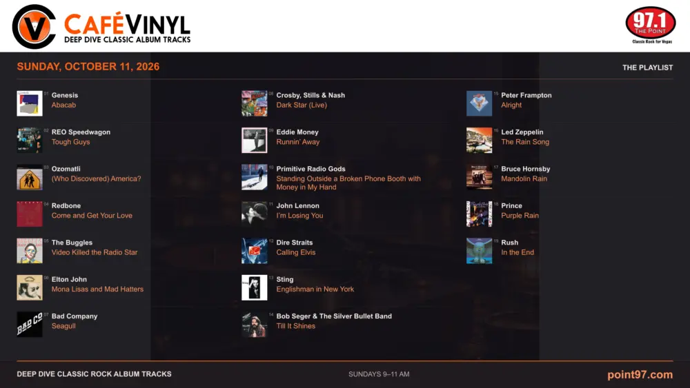 Cafe Vinyl Playlist for October 11, 2026