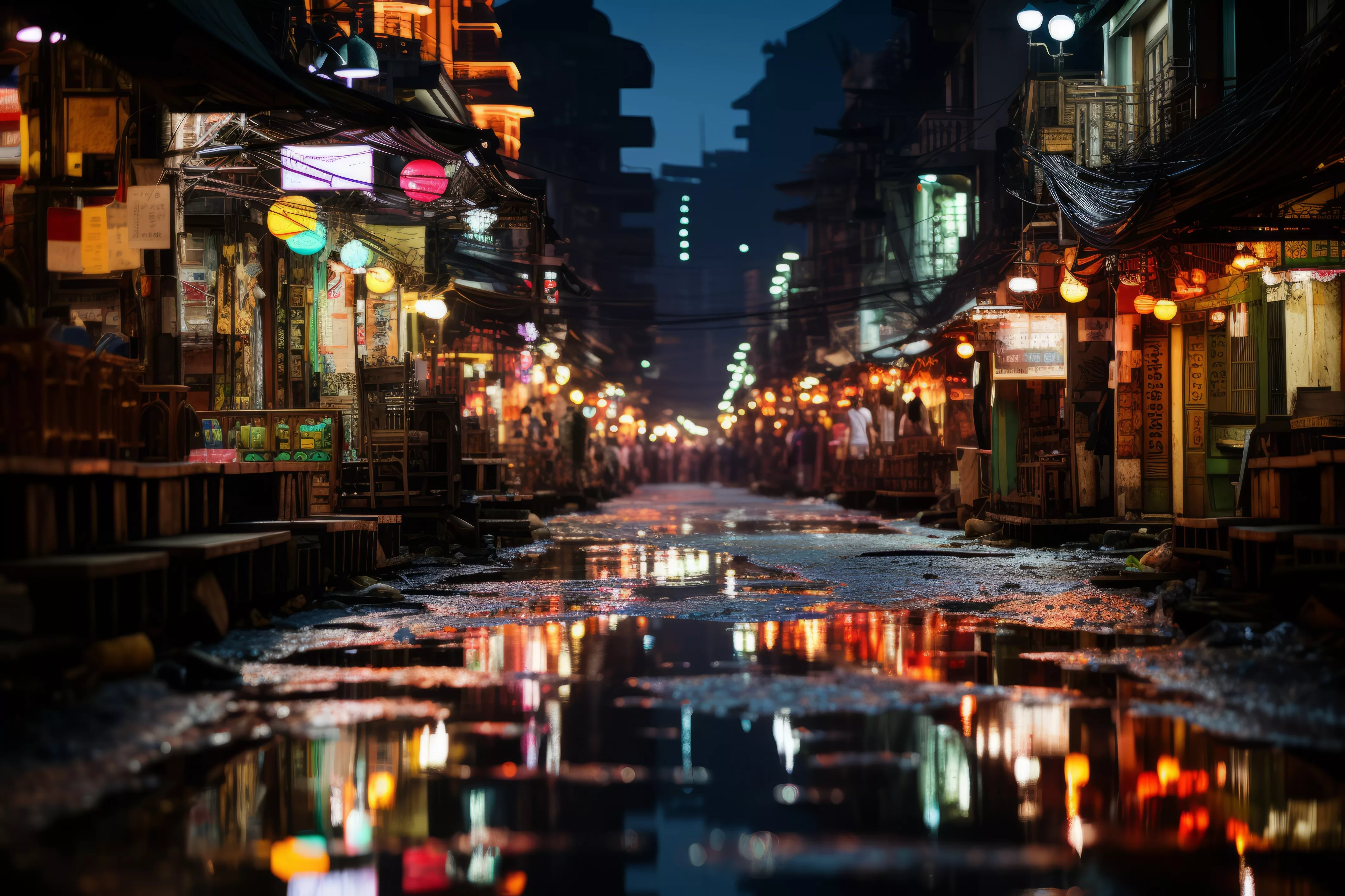 bustling-marketplace-with-vibrant-night-lighting-generative-ai