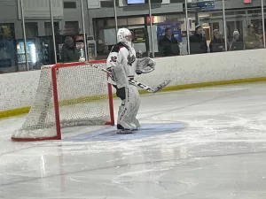 Mason Pickering earned the shutout win in goal for New Canaan against Greenwich in the FCIAC Tournament semifinals.