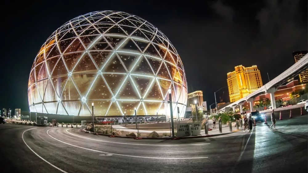 MSG Sphere is lit up in Las Vegas^ Nevada Las Vegas^ Nevada^ USA^ 25 August 2023:
