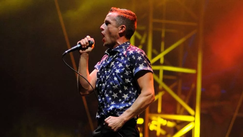 Brandon Flowers^ frontman of The Killers band^ concert performance at FIB (Festival Internacional de Benicassim) 2013 Festival on July 21^ 2013 in Benicasim^ Spain.