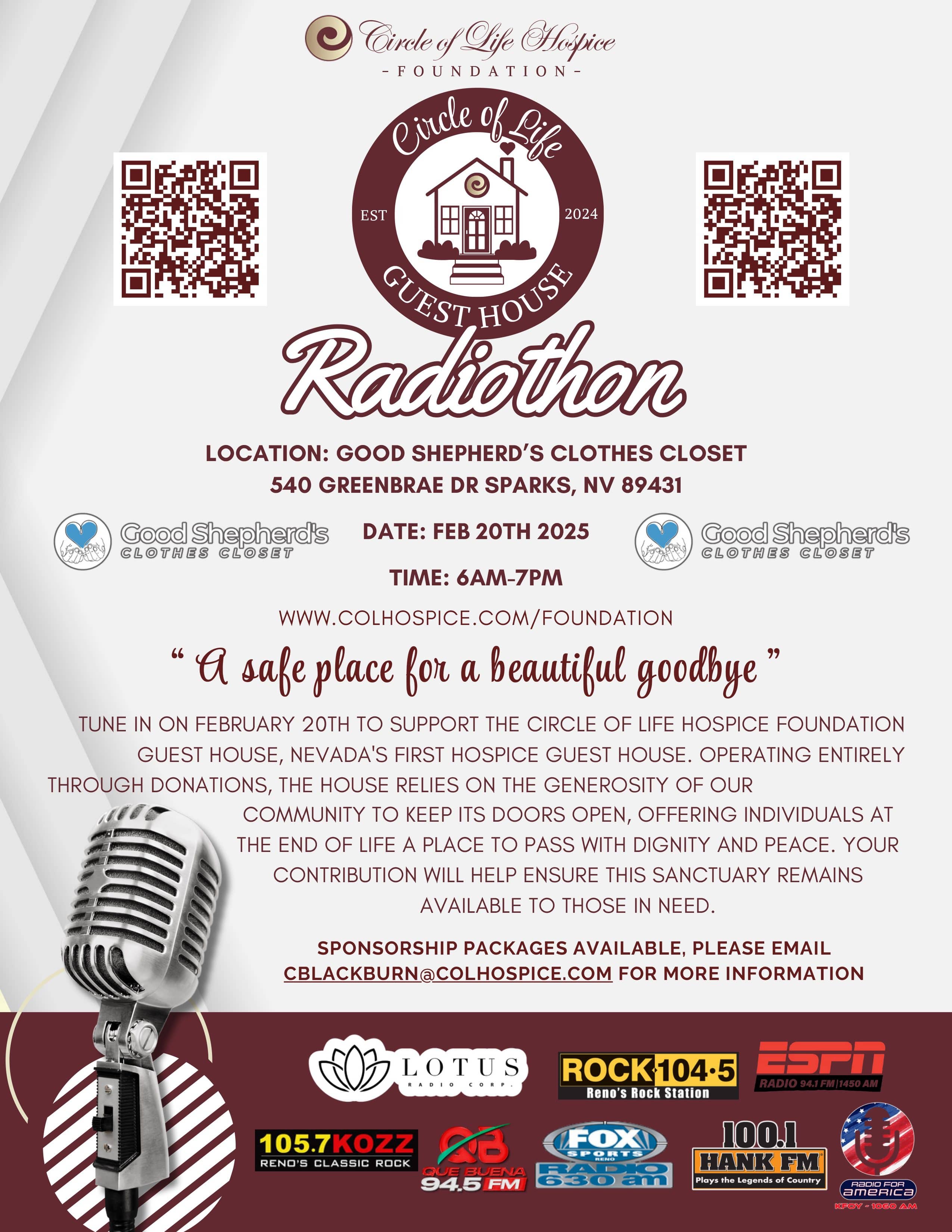 Circle of Life Hospice - Radiothon full flyer