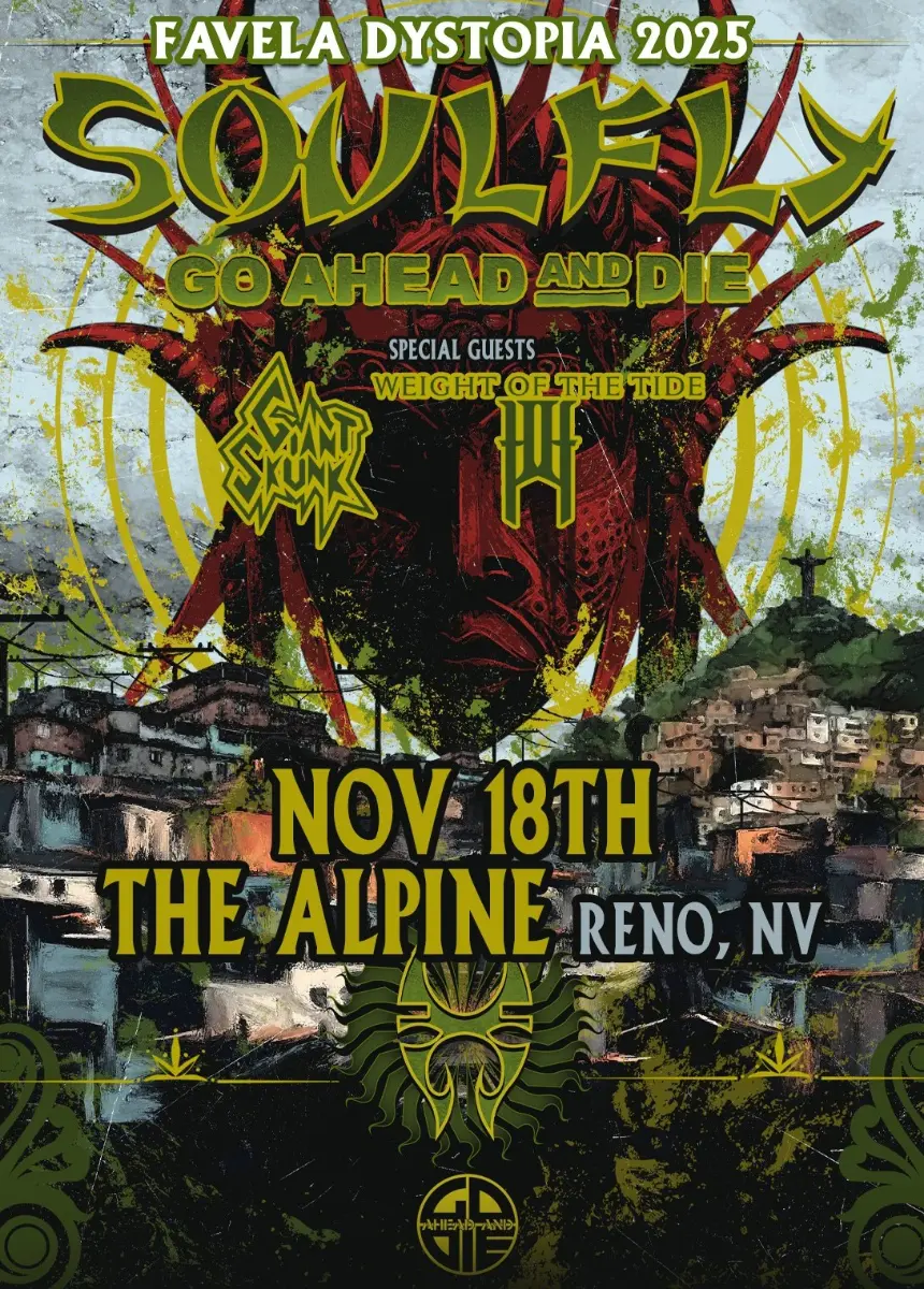 SOulfly full poster for event 11/18 at The Alpine