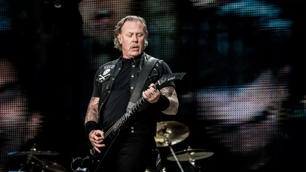 James Hetfield of Metallica during show on Tuesday 18th June 2019 Manchester Etihad Stadium