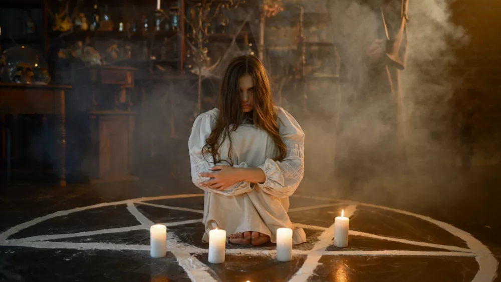 crazy-woman-with-pumpkin-sitting-in-magic-circle