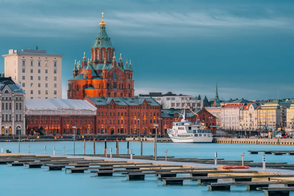 helsinki-finland-kanavaranta-street-with-uspenski-cathedral-in