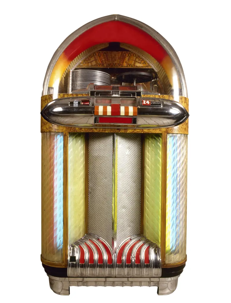old-jukebox-music-player-isolated-on-white-background