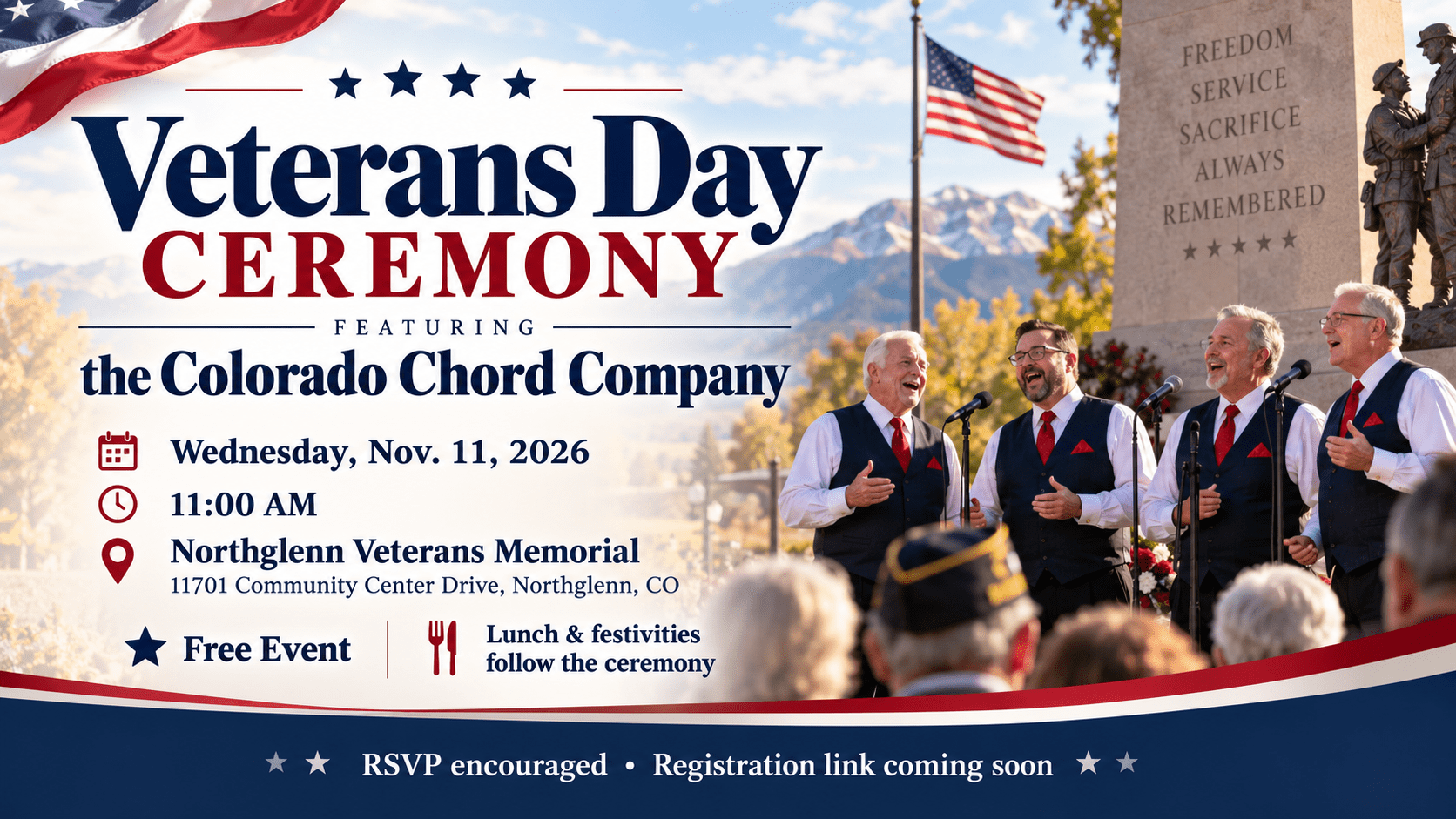 Veterans Day Ceremony & Colorado Chord Company Performance | KLVZ