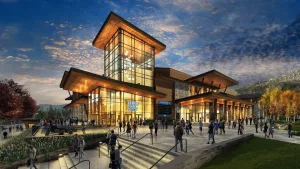 Artist rendiiton of the front of the event center.