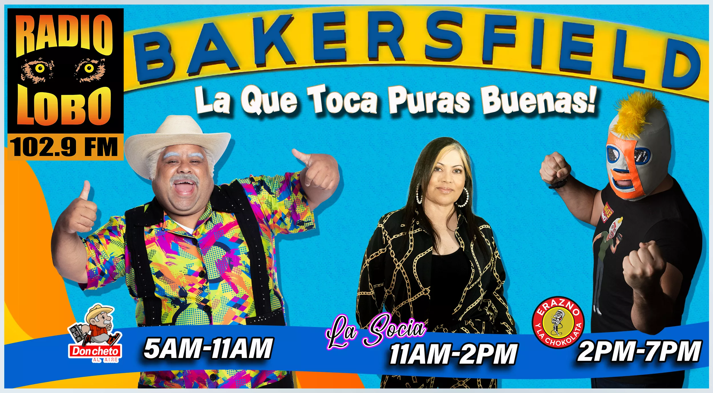 Radiolobo 102.9fm La que toca puras buenas radio numero uno bakersfield bakersifeld kern county radio #1 #1 radio mejor radio corridos mejor musica banda rancheras don cheto don cheto al aire la socia erazno y chokolata chocolata erazno