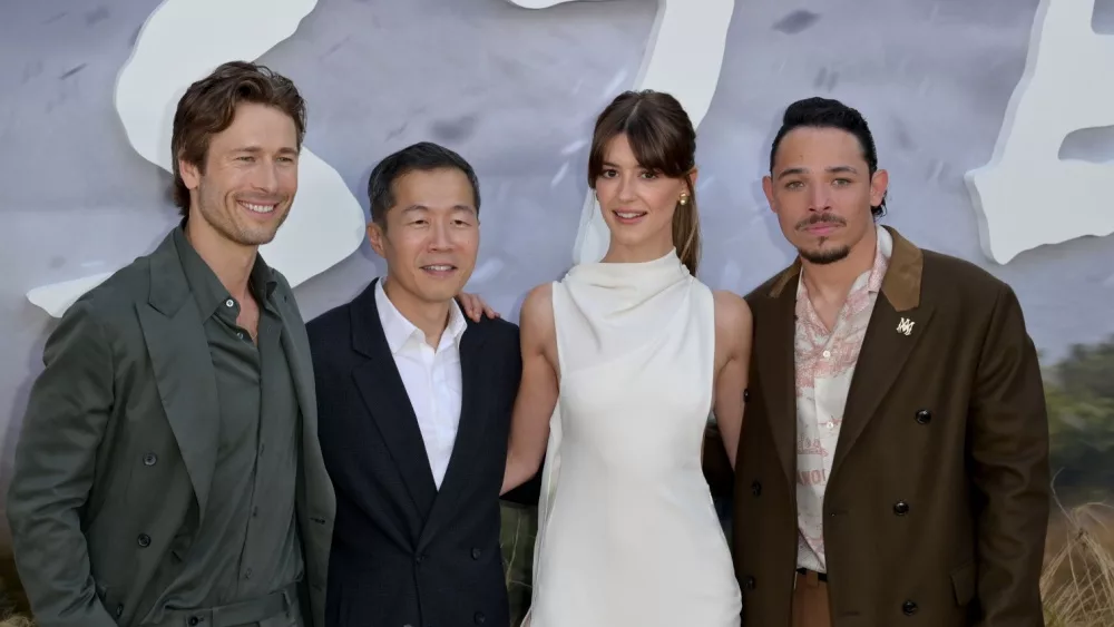 Glen Powell^ Lee Isaac Chung^ Daisy Edgar-Jones and Anthony Ramos at the premiere for Twisters at the Regency Village Theatre. LOS ANGELES^ USA. July 11^ 2024
