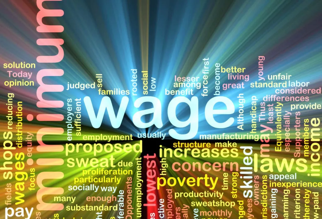 word-cloud-concept-illustration-of-minimum-wage-glowing-light-effect