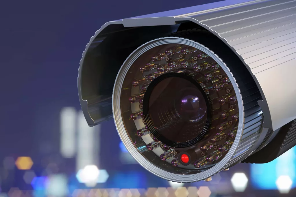 security-surveillance-camera-in-the-city-3d-rendering