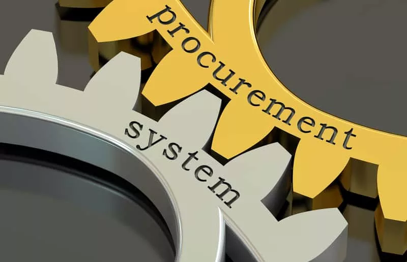 procurement-system-concept-on-the-gearwheels-3d-rendering