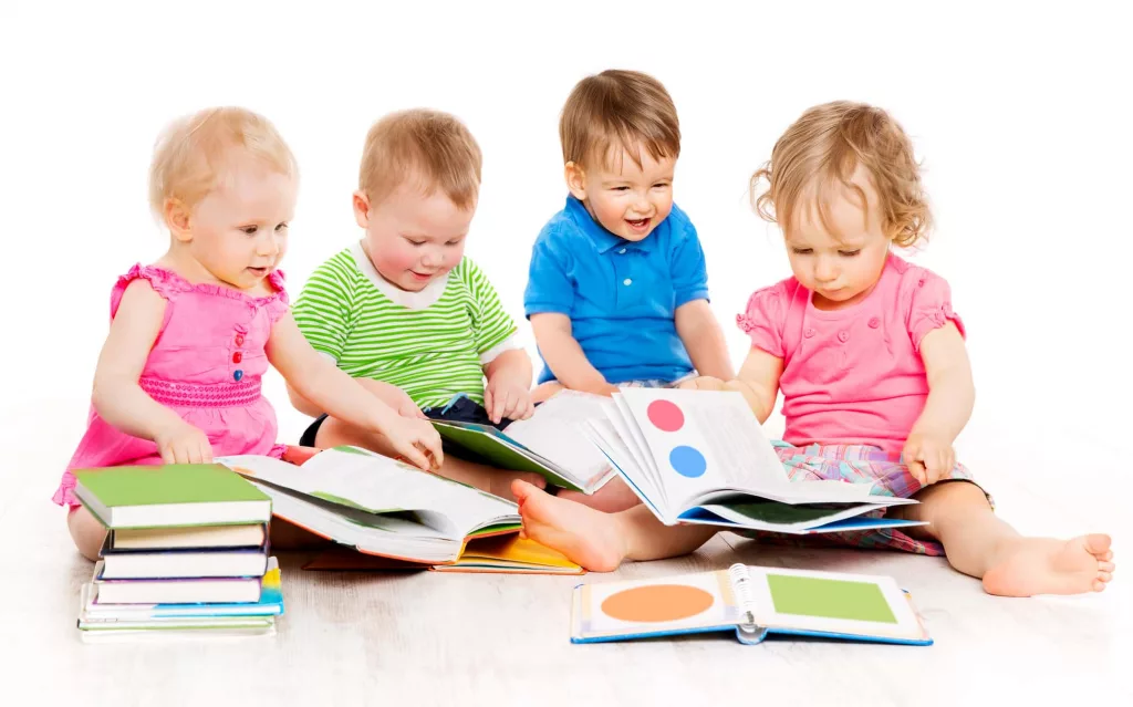 children-reading-books-babies-early-education-group-of-kids-on