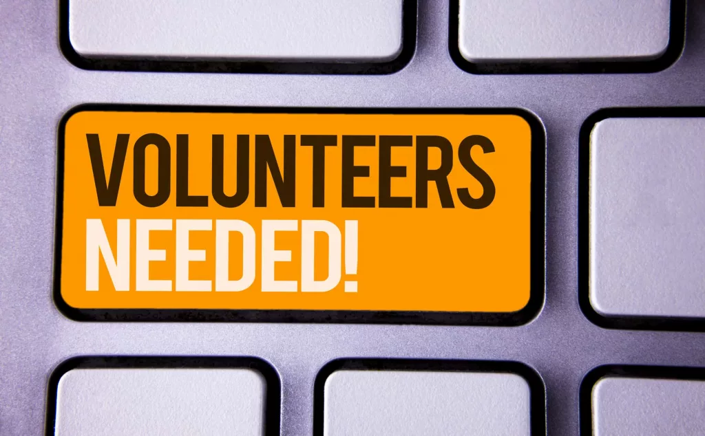 conceptual-hand-writing-showing-volunteers-needed-motivational-call-business-photo-text-social-community-charity-volunteerism-gray-color-polished-keyboard-with-yellow-button-black-white-text