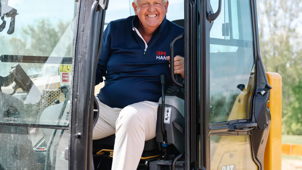 Monty at ground breaking