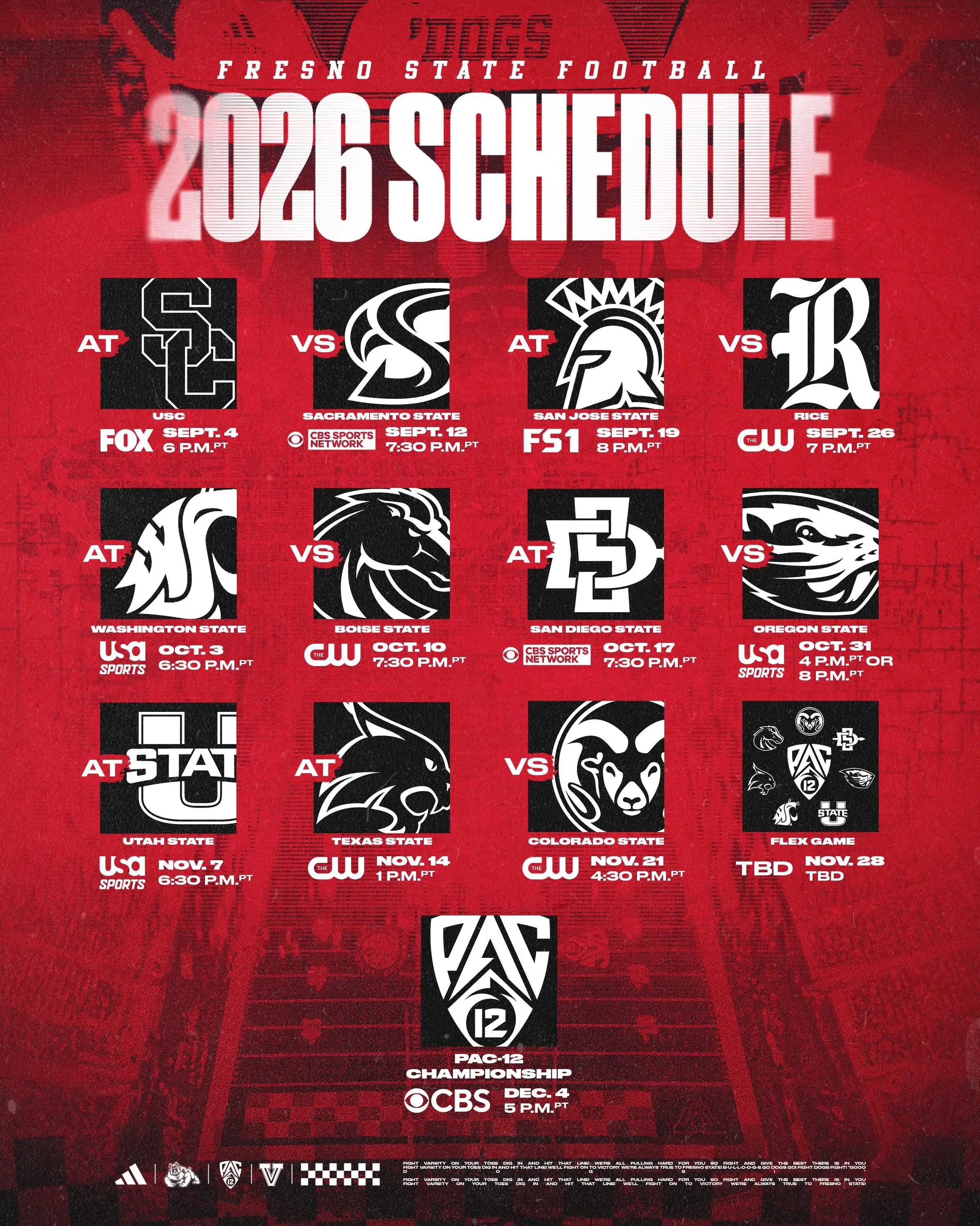 schedule of football games
