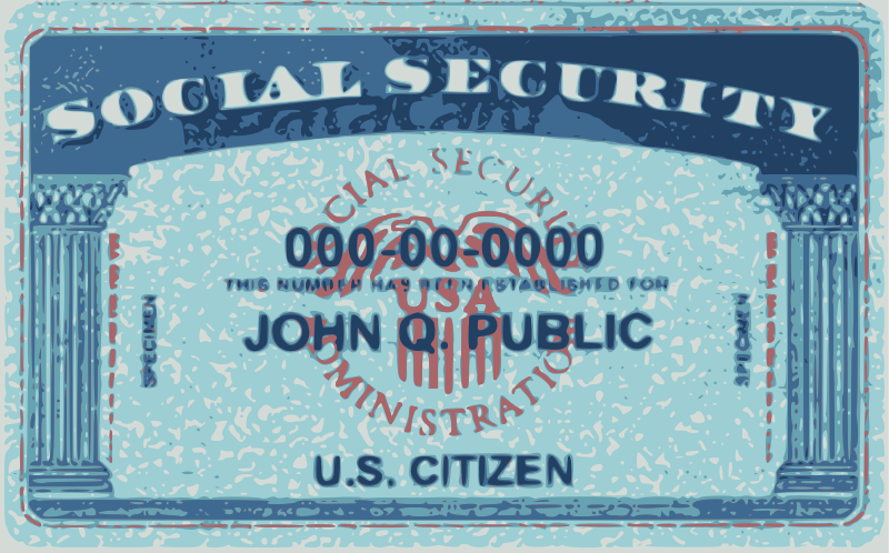 generic image of a U.S. Social Security card