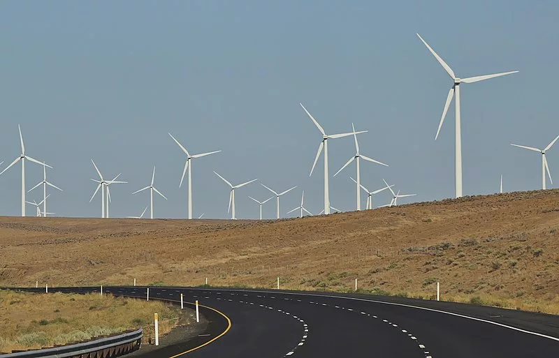 Wind power turbines in Vantage, Washington. Wiki commons
