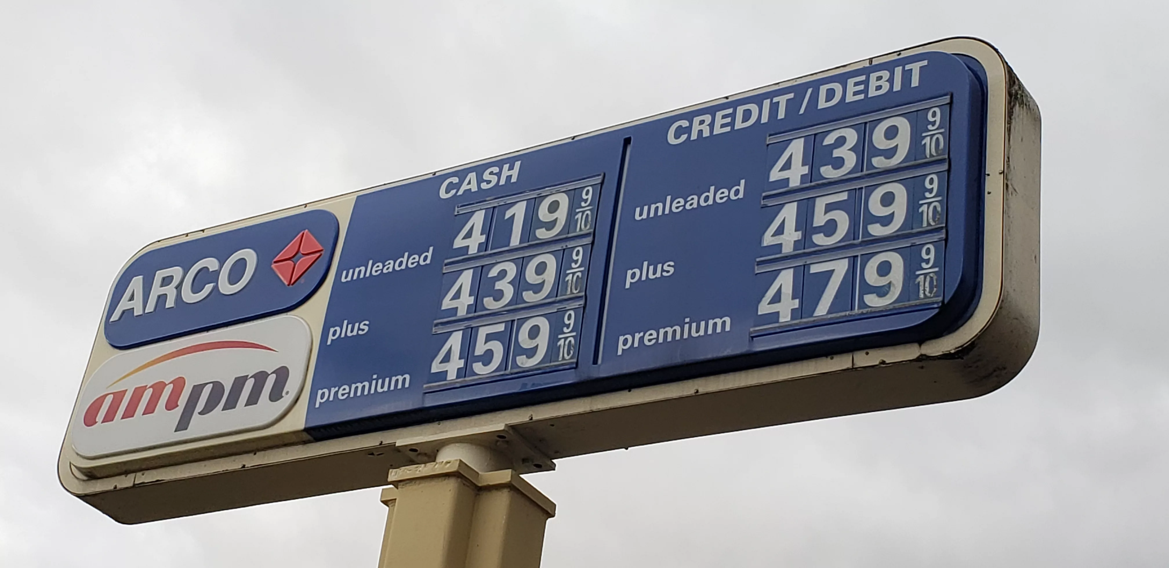 Gas prices at Tukwila. Wash. station. File photo: Jan. 2023