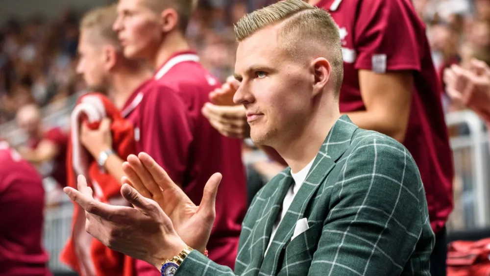 Kristaps Porzingis at National men's basketball team of Latvia and National men's basketball team of Russia. RIGA^ LATVIA - 25.06.2018