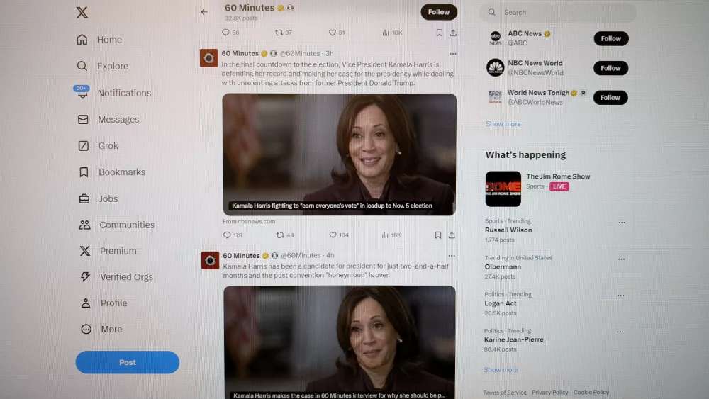 Kamala Harris, 60 Minutes, Twitter