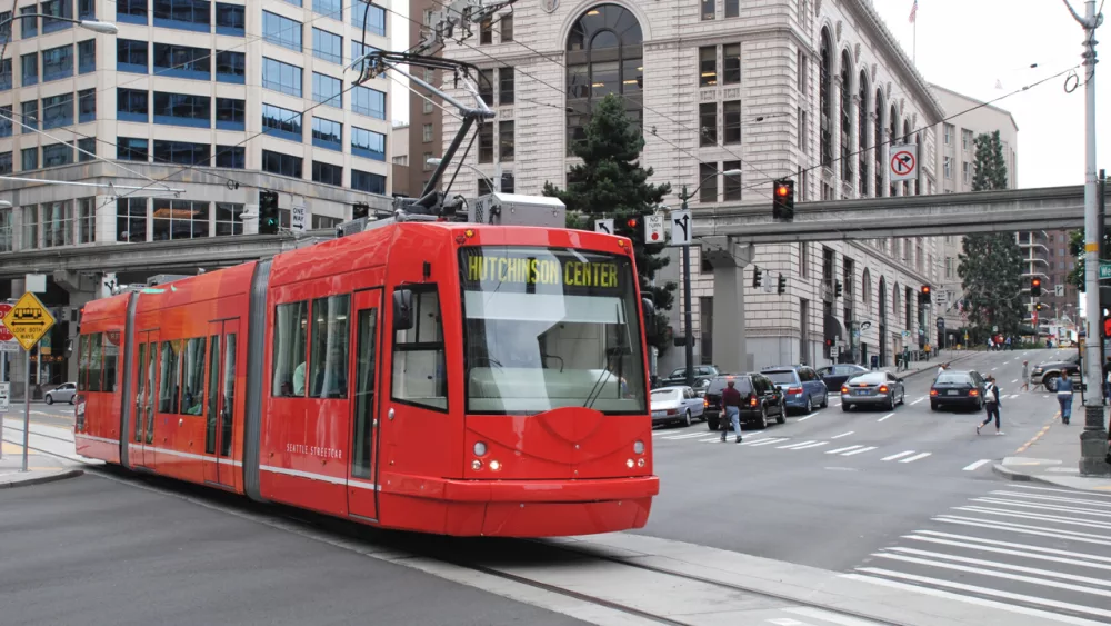 South Lake Union street car, Seattle, trolley, rail