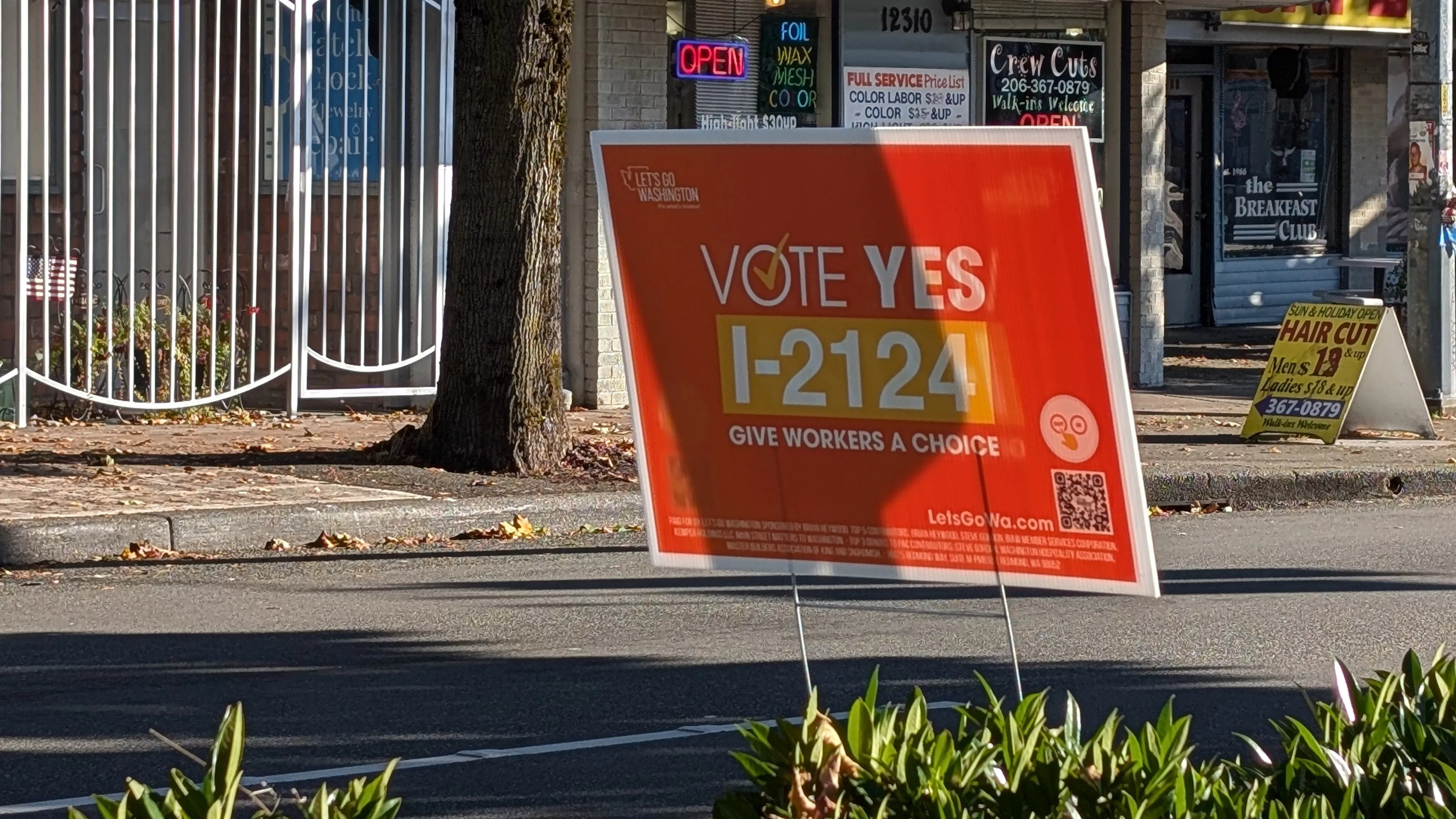 I-2124 yard sign, Washington, WA, initiative,