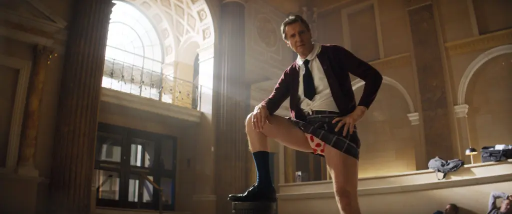 Liam Neeson plays Frank in The Naked Gun from Paramount Pictures.