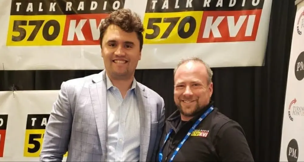 Ari Hoffman with TPUSA's Charlie Kirk