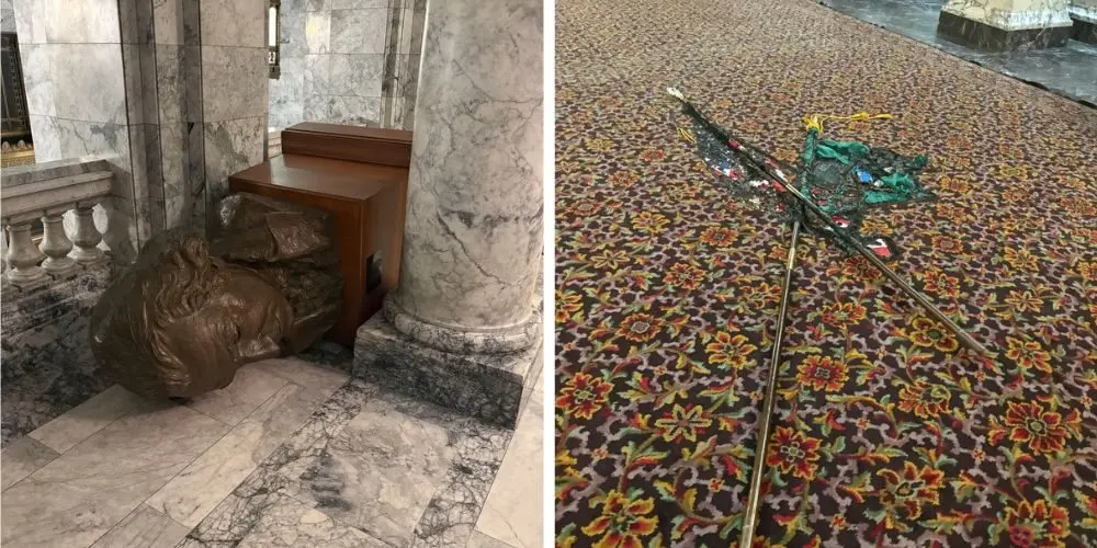 Damage to the capitol