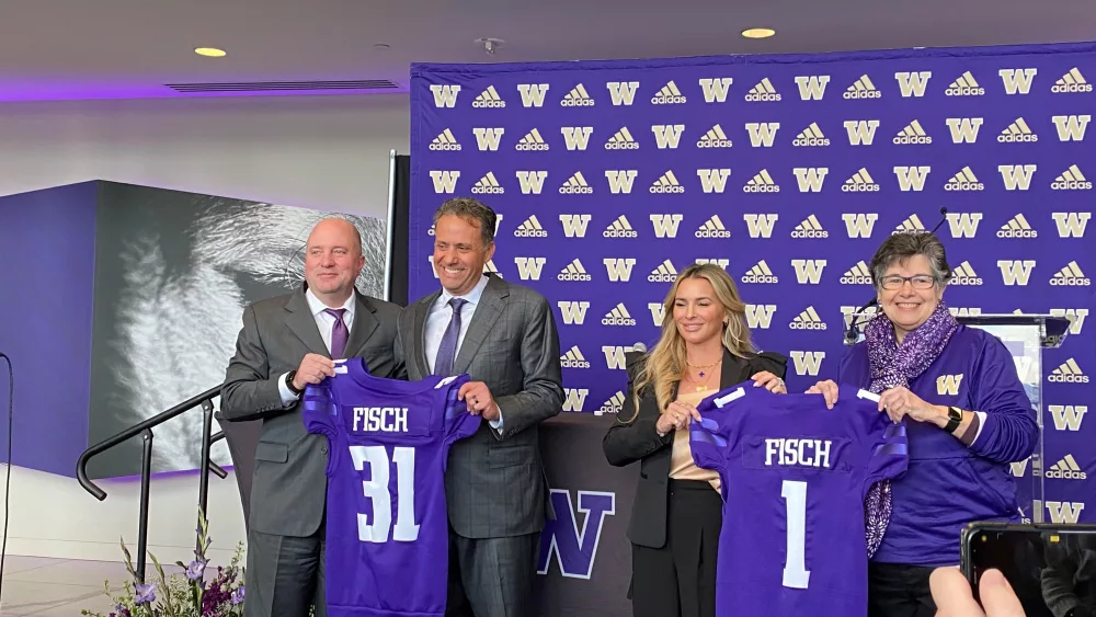 University of Washington introduces new Husky's football coach Jedd Fisch. Photo, Bill Swartz, NW NEWSRADIO