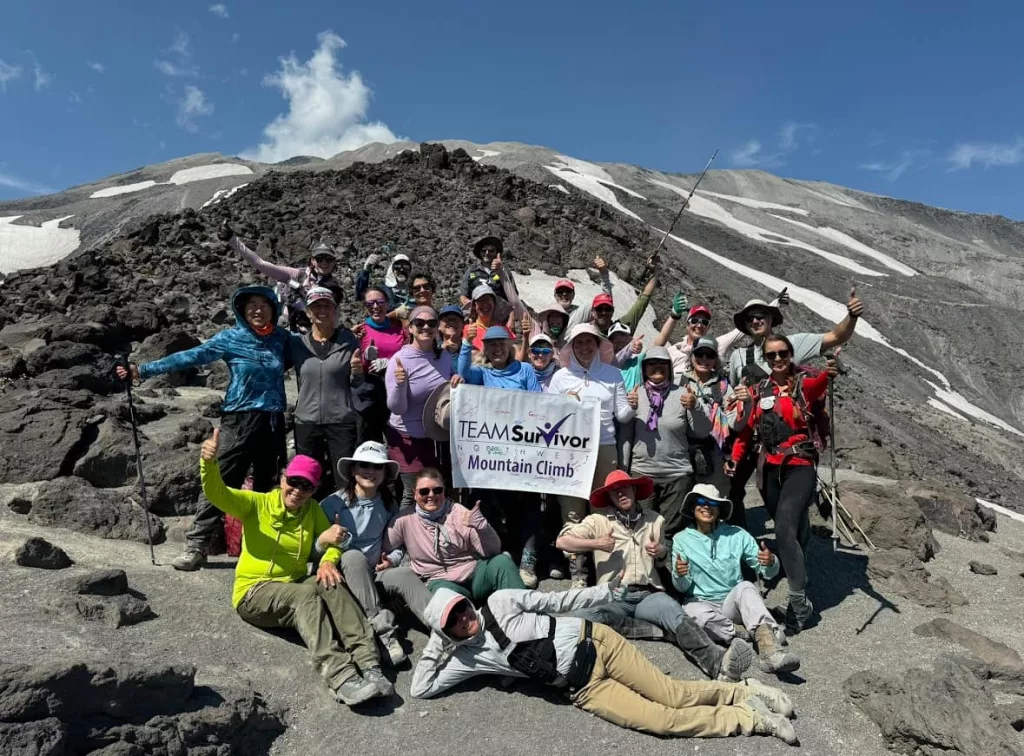 Mountain climbing one exercise program offered by Team Survivor Northwest for women cancer patients during treatment and recovery