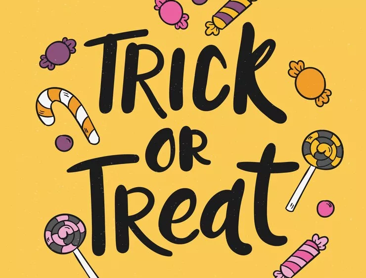 Halloween safety tips for trick or treaters and people handing out candy.