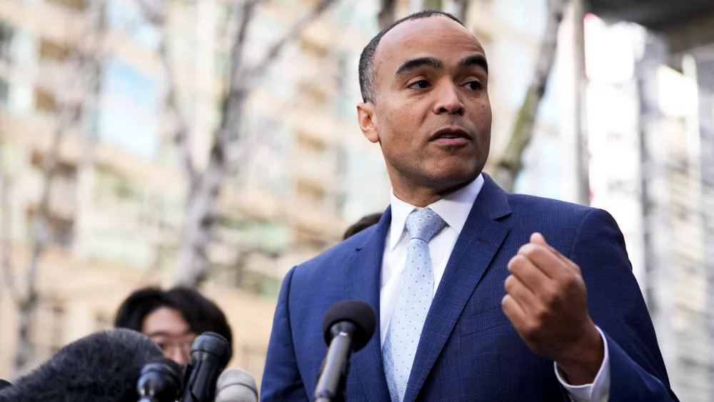 Washington Attorney General Nick Brown speaks during a press availability after a federal judge temporarily blocked President Donald Trump's executive order aimed at ending birthright citizenship in a case brought by the states of Washington, Arizona, Illinois and Oregon, on Thursday, Jan. 23, 2025, in Seattle. (AP Photo/Lindsey Wasson)